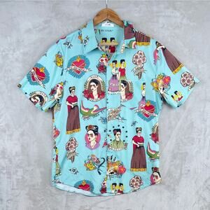 Frida Khalo Artist Portrait Graphic Shirt Men's Large Boho Party